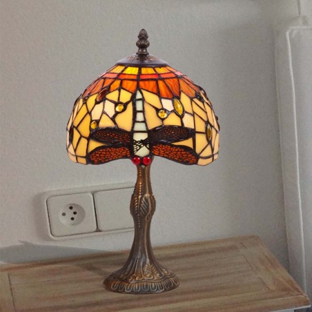 Lámpara de mesa Belle Amber cristal Tiffany II