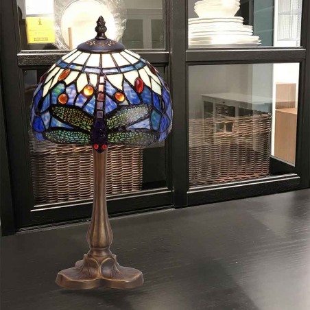 Lámpara de mesa Belle Epoque con cristal Tiffany