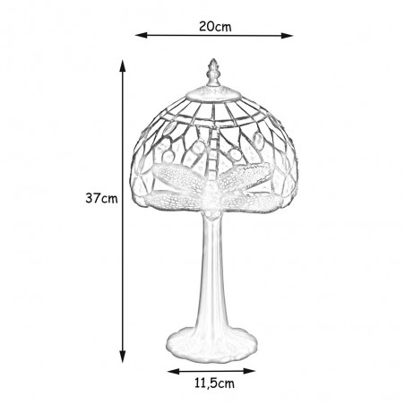 Lámpara de mesa Belle Epoque con cristal Tiffany