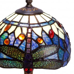 Lámpara de mesa Belle Epoque con cristal Tiffany