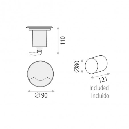 Empotrable de suelo exterior Indus II