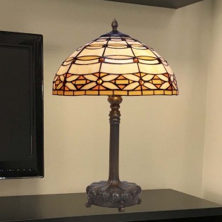 Lámpara de mesa Marfil cristal Tiffany