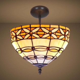 Plafón de techo Marfil cristal Tiffany