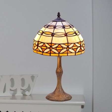 Lámpara de mesa Marfil cristal Tiffany II
