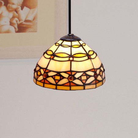 Lámpara colgante Marfil Tiffany