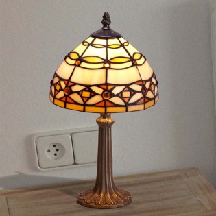 Lampara de sobremesa Marfil cristal Tiffany