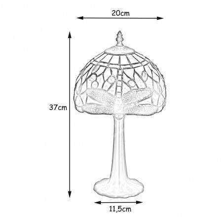 Lampara de sobremesa Marfil cristal Tiffany
