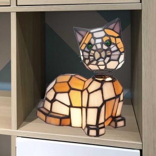 Lámpara de mesa Gato Tiffany