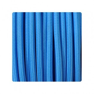 Rollo cable textil azul