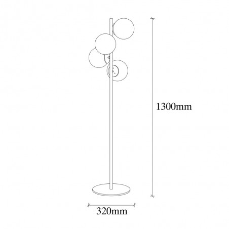 Lámpara de pie Sinza Opal (4 luces)