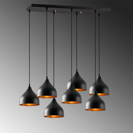 Lámpara colgante Asney 18 Negro (7 luces)