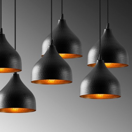 Lámpara colgante Asney 18 Negro (7 luces)