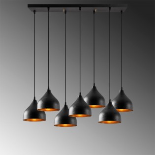 Lámpara colgante Asney 18 Negro (7 luces)