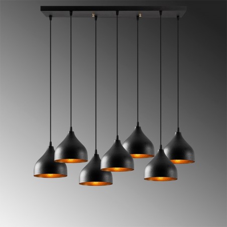 Lámpara colgante Asney 18 Negro (7 luces)