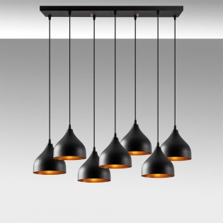 Lámpara colgante Asney 18 Negro (7 luces)