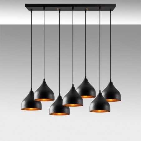 Lámpara colgante Asney 18 Negro (7 luces)