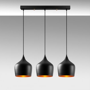 Regleta colgante Momo 22 Negro (3 luces)