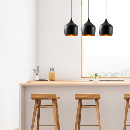 Regleta colgante Momo 22 Negro (3 luces)