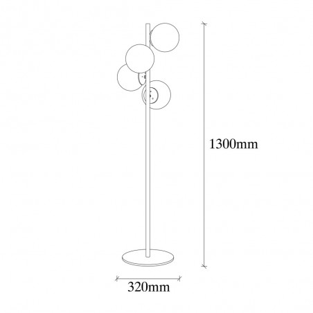 Lámpara de pie Sinza II Opal (4 luces)