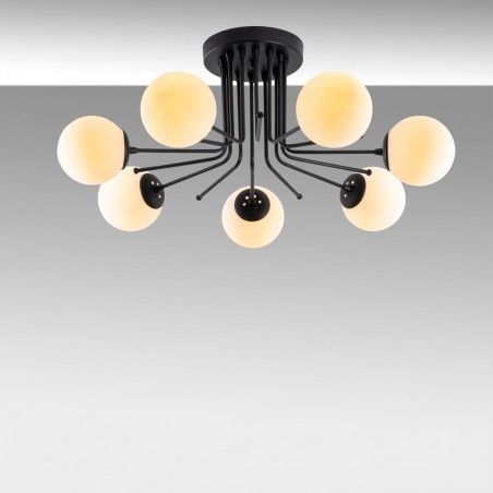 Plafón de techo Marga Negro (7 luces)