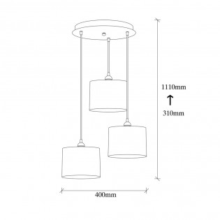 Lámpara colgante Harvey 20 Blanco (3 luces)