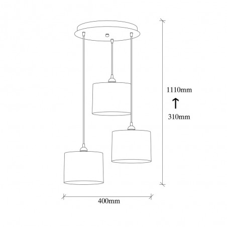 Lámpara colgante Harvey 20 Blanco (3 luces)