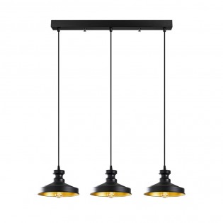 Regleta colgante Harvey 22 Negro II (3 luces)