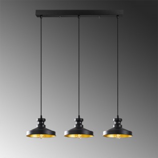 Regleta colgante Harvey 22 Negro II (3 luces)