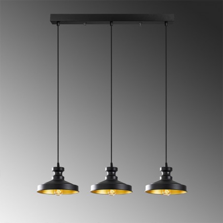 Regleta colgante Harvey 22 Negro II (3 luces)