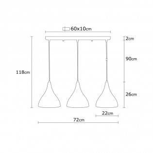 Regleta de techo Harvey 22 Negro (3 luces)