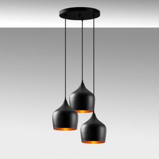 Lámpara colgante Momo 22 Negro (3 luces)