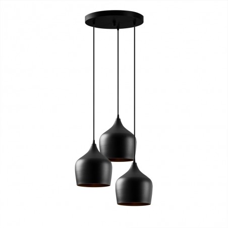 Lámpara colgante Momo 22 Negro (3 luces)