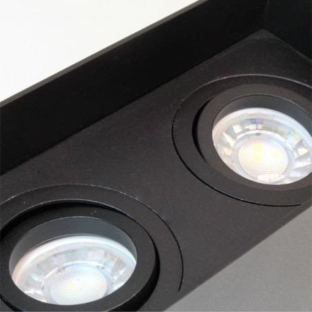 Foco de superficie Classic Negro (2 luces)