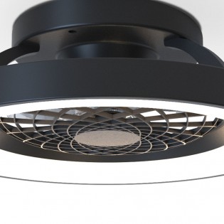 Ventilador Tibet Negro Madera Led 70w Motor DC sin aspas con