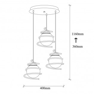 Lámpara colgante Galene (3 luces)