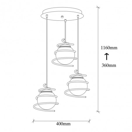 Lámpara colgante Galene (3 luces)