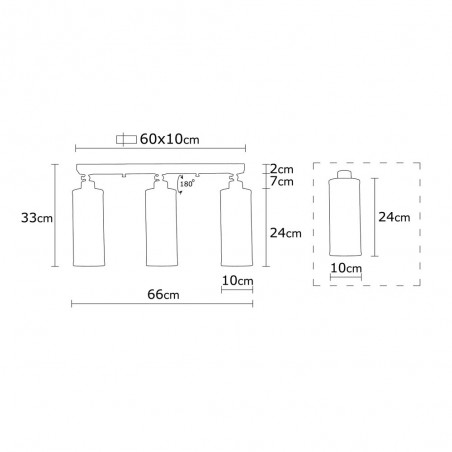 Regleta de techo Marismo (3 luces)