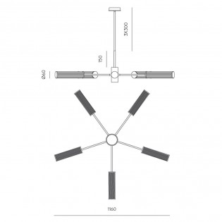 Lámpara colgante LED Ison (5x5W)