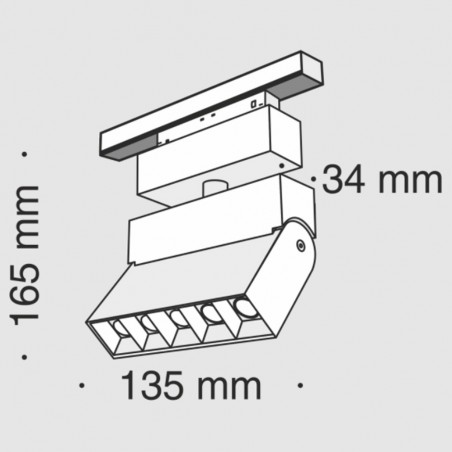 Foco de carril magnético orientable Led (5 luces) (10W)