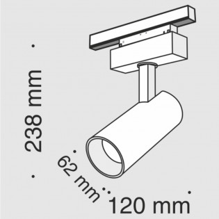 Foco de carril magnético Led Mileto II (15W)