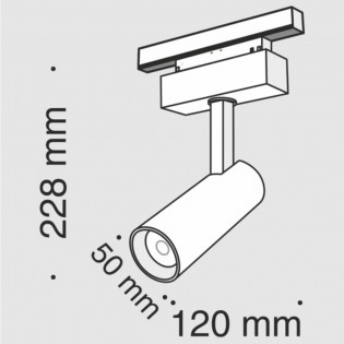 Foco de carril magnético Led Mileto II (10W)