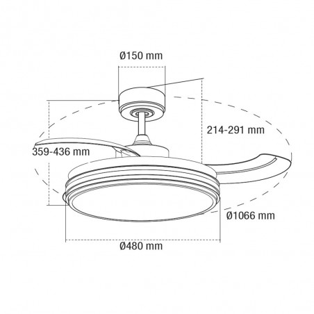 Ventilador LED con aspas plegables Louis CCT (35W)