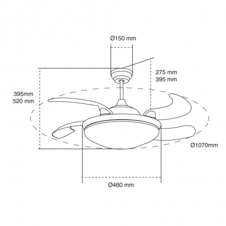 Ventilador LED con altavoz Maria CCT (36W)