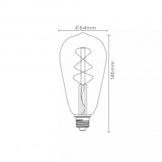 Bombilla LED E27 de filamentos Ámbar (5W)