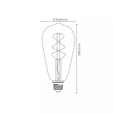 Bombilla LED E27 de filamentos Ámbar (5W)