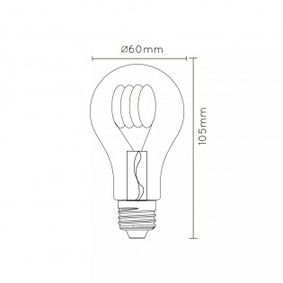 Bombilla filamentos LED E27 Ámbar A60 (5W)