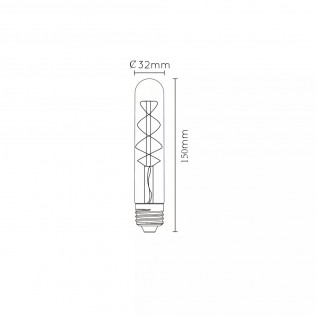 Bombilla tubular de filamentos LED E27 ámbar 15 (5W)