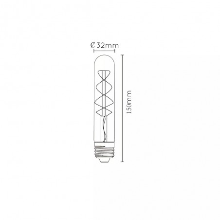 Bombilla tubular de filamentos LED E27 ámbar 15 (5W)