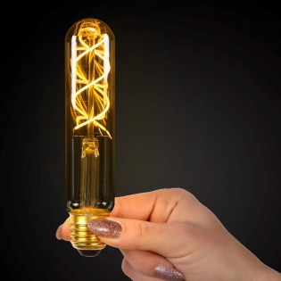 Bombilla tubular de filamentos LED E27 ámbar 15 (5W)