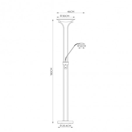 Lámpara de pie LED Champion Dimmable (20+4W)